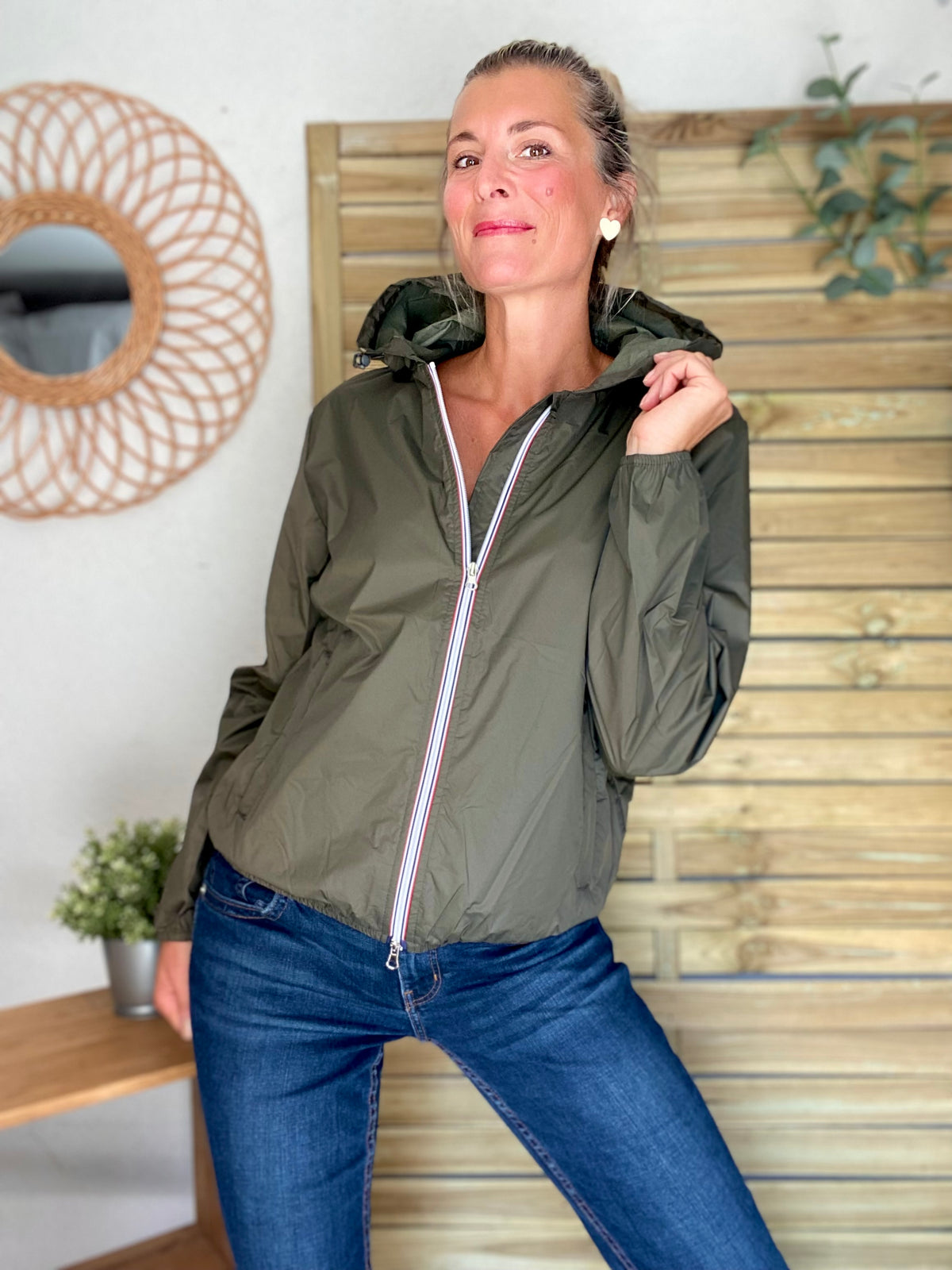LAURA JO - Coupe vent imperméable ANNA COURT Kaki