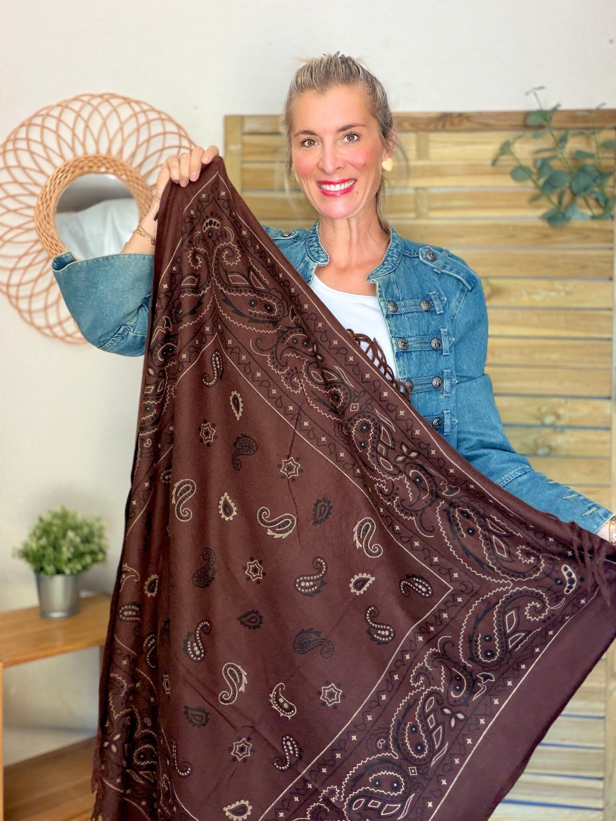 Écharpe Bandana Chocolat