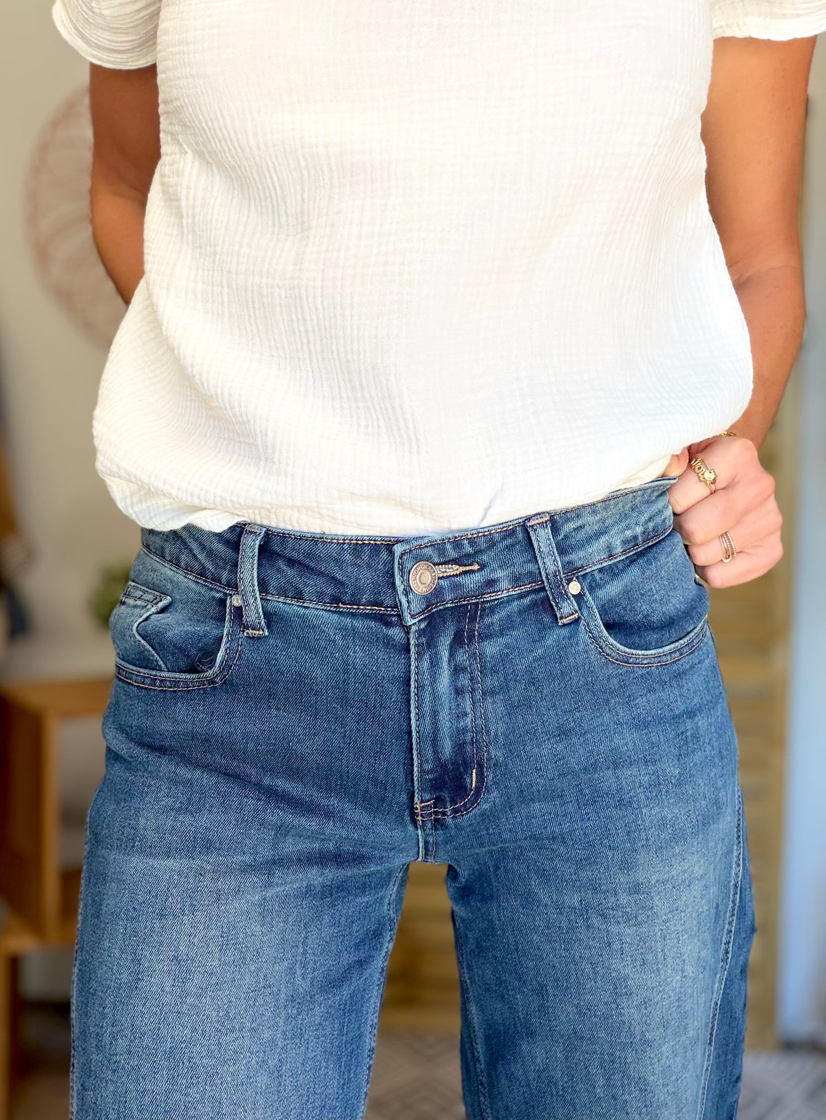 RÉASSORT PRÉVU DÉBUT NOVEMBRE • Pantalon Jean coupe barrel LÉON Bleu