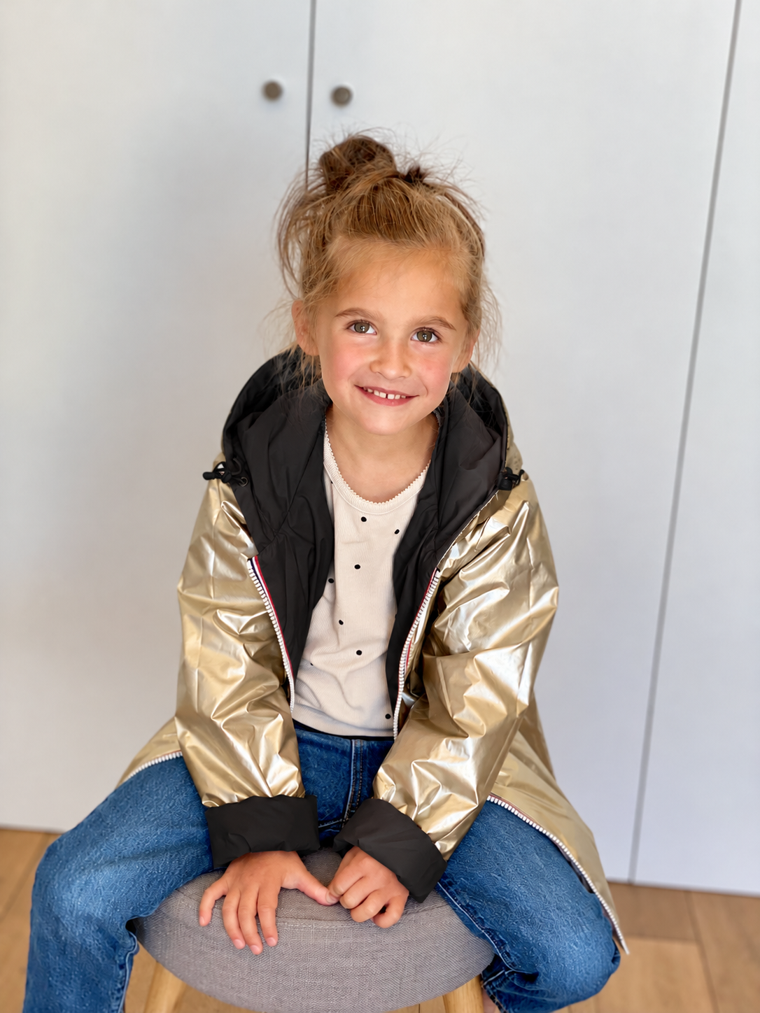 Imperméable réversible rembourré LOUISON KIDS enfant (mixte) - Noir / Doré
