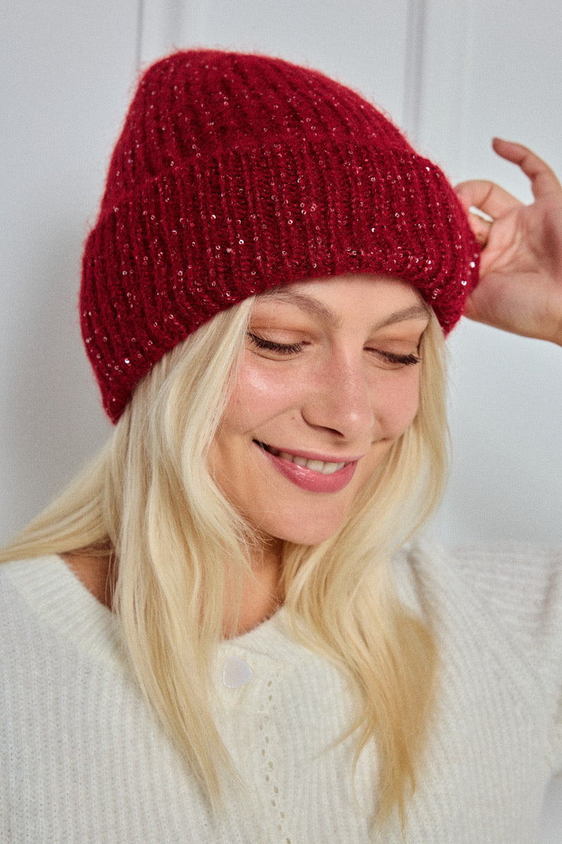 Bonnet en laine avec sequins ÉLOI - FIN DE SÉRIE