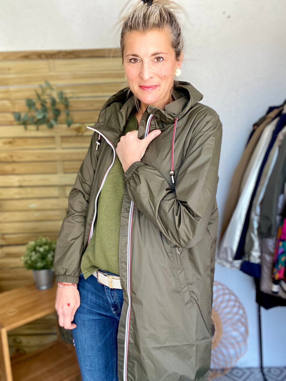 Imperméable mi-saison doublé SOLINE LONG - Kaki - LAURA JO - FIN DE SÉRIE