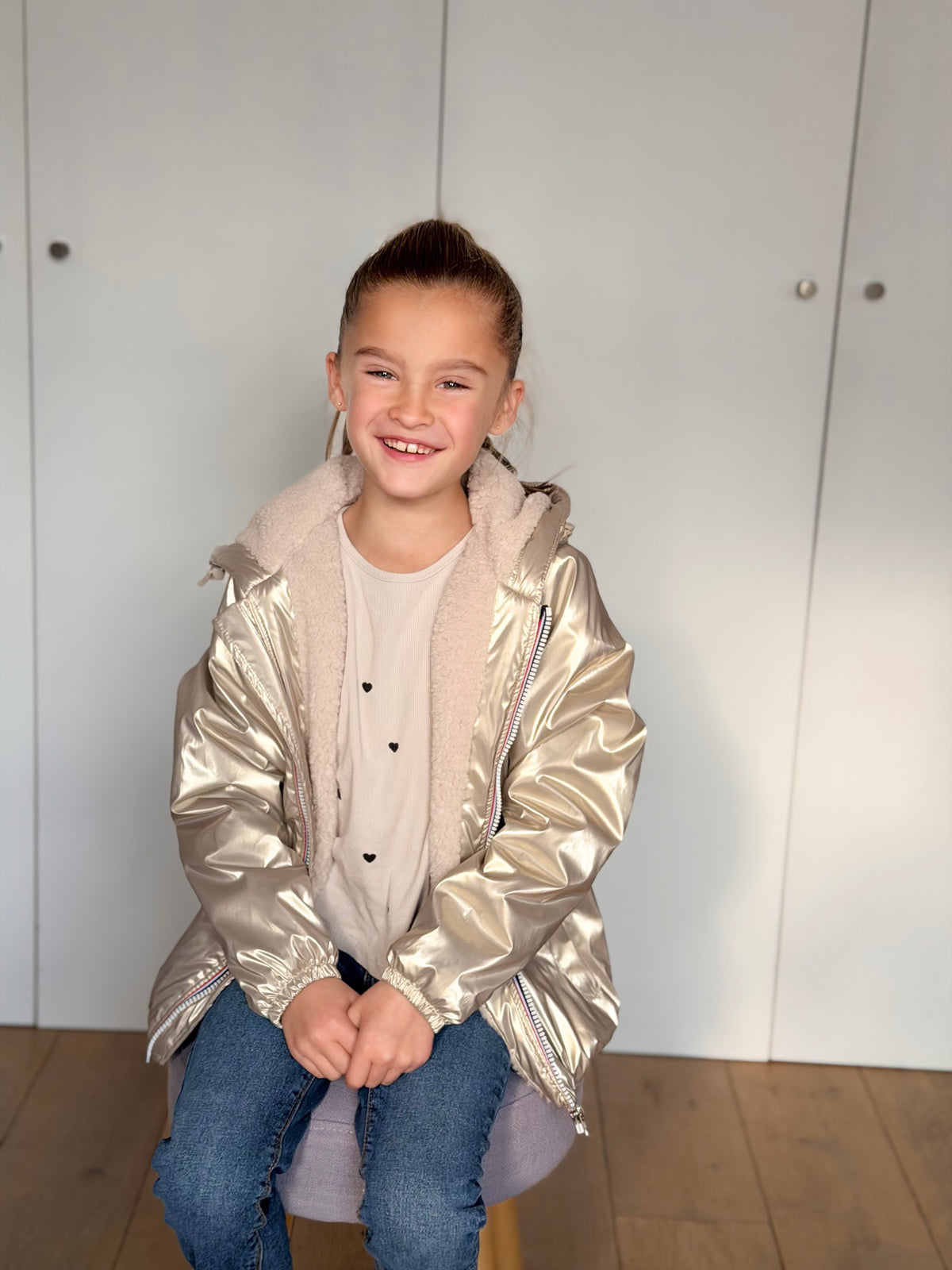 LAURA JO - Parka Imperméable mixte LOUIS.E KIDS Sherpa - Doré