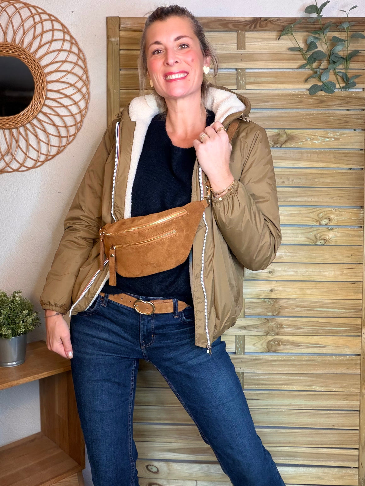 LAURA JO - Parka Imperméable LOUISE COURT sherpa - Camel
