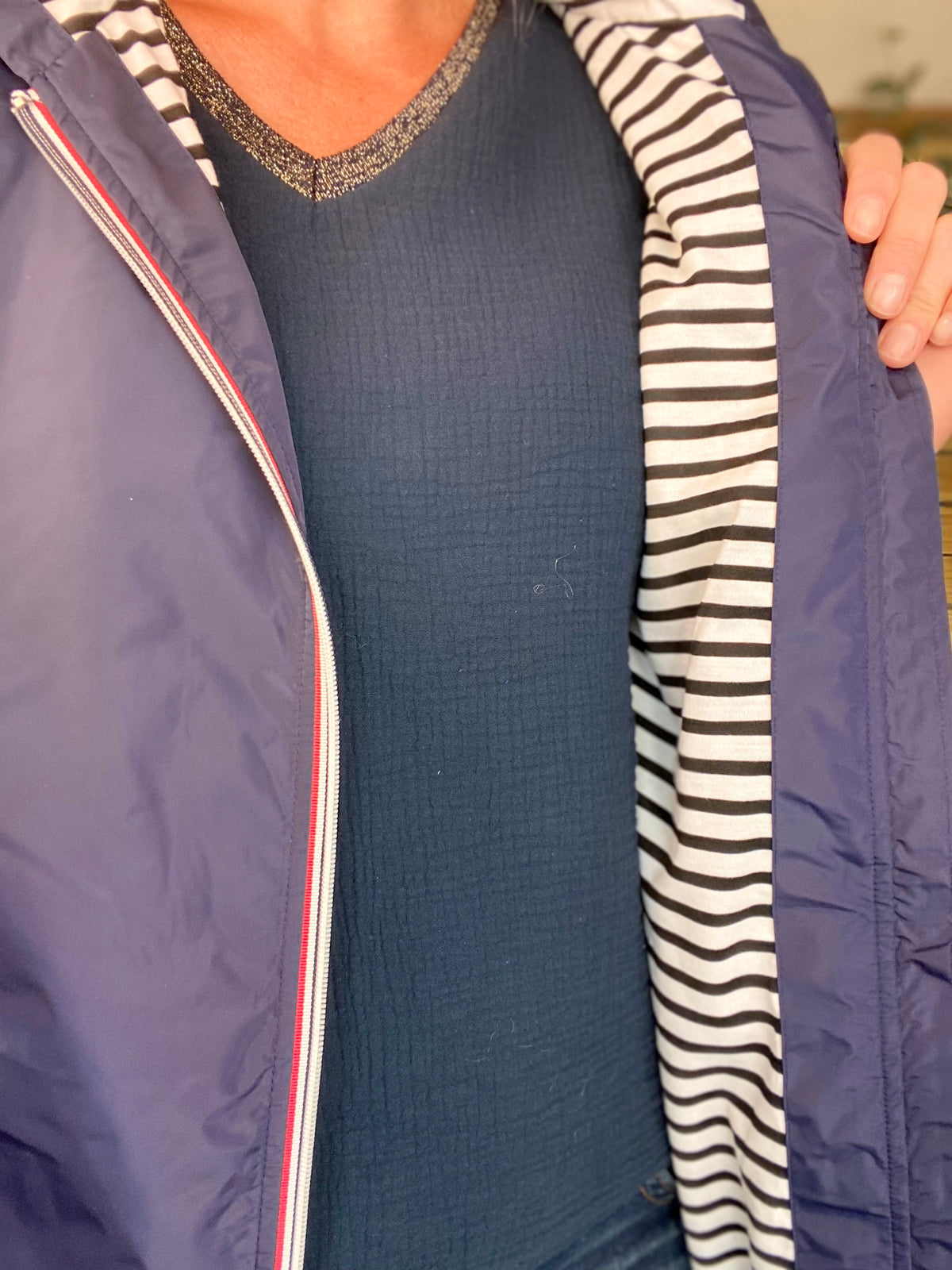 Imperméable doublé unisexe CÉLESTE - LE PETIT BRETON - Bleu Marine (taille petit) - FIN DE SÉRIE