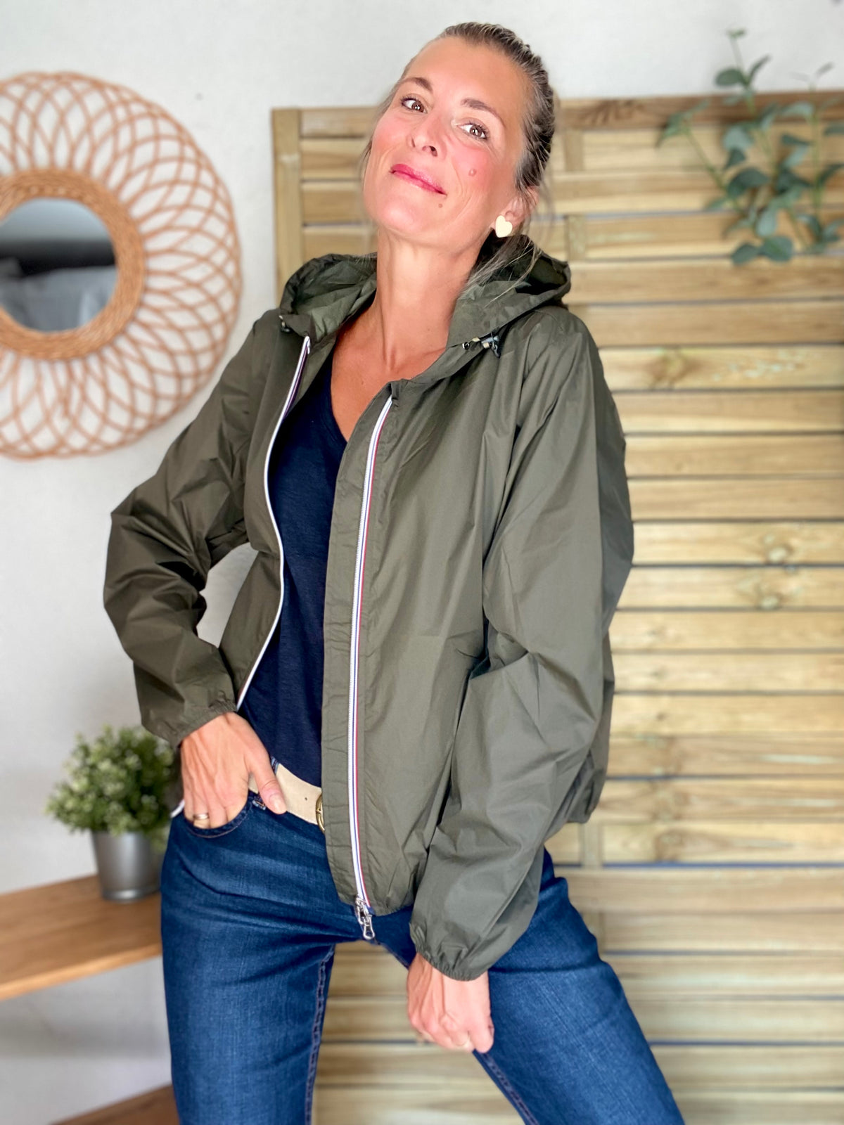 LAURA JO - Coupe vent imperméable ANNA COURT Kaki