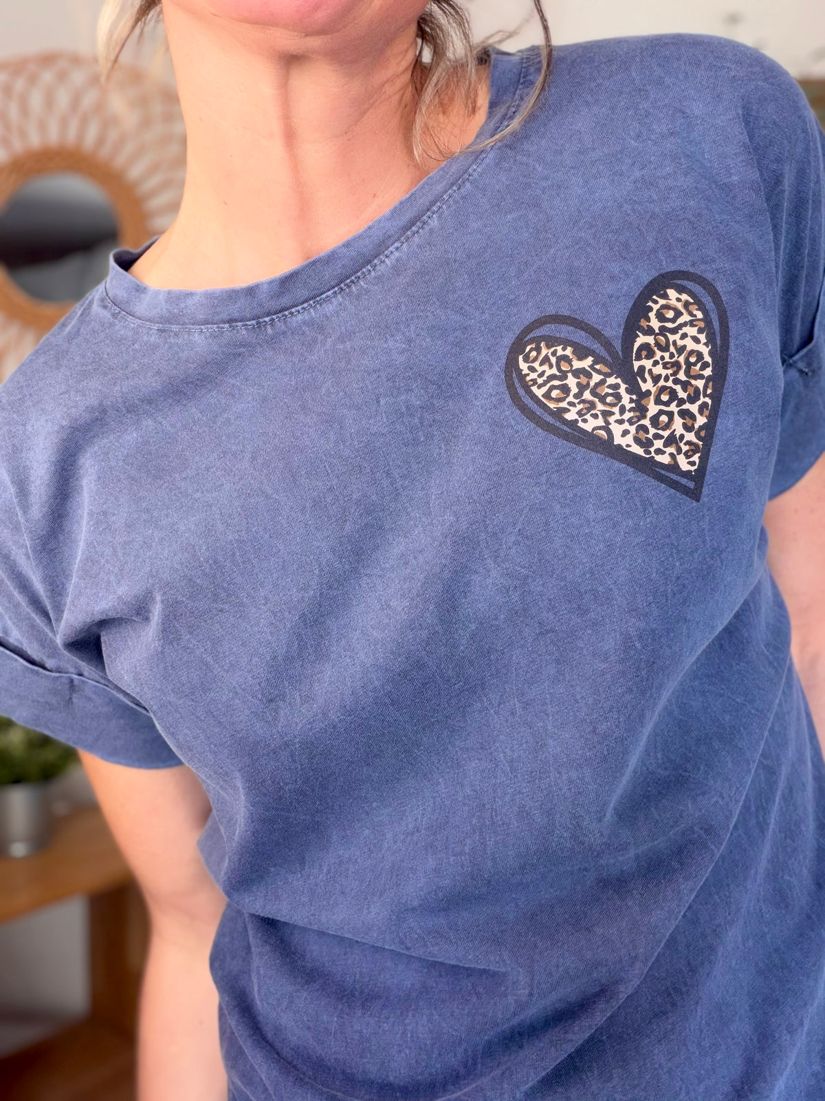 Tee shirt Cœur Léo PALOMA Gris délavé - FIN DE SÉRIE