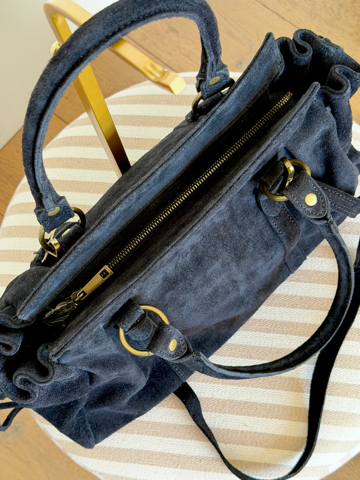 Sac cabas XL en cuir daim • PARKER Noir