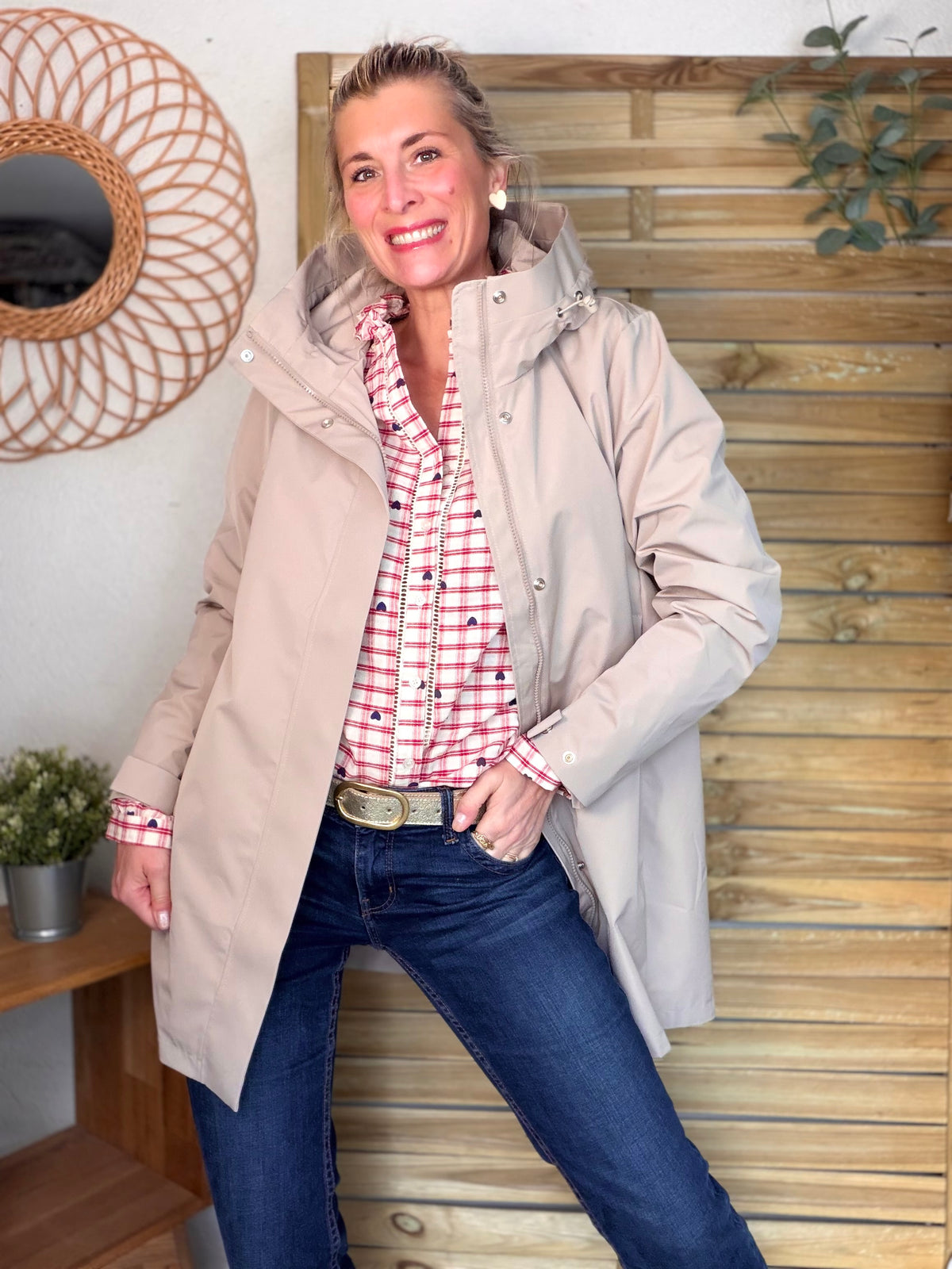 LAURA JO - Imperméable LAURENCE long - Beige • DÉSTOCKAGE
