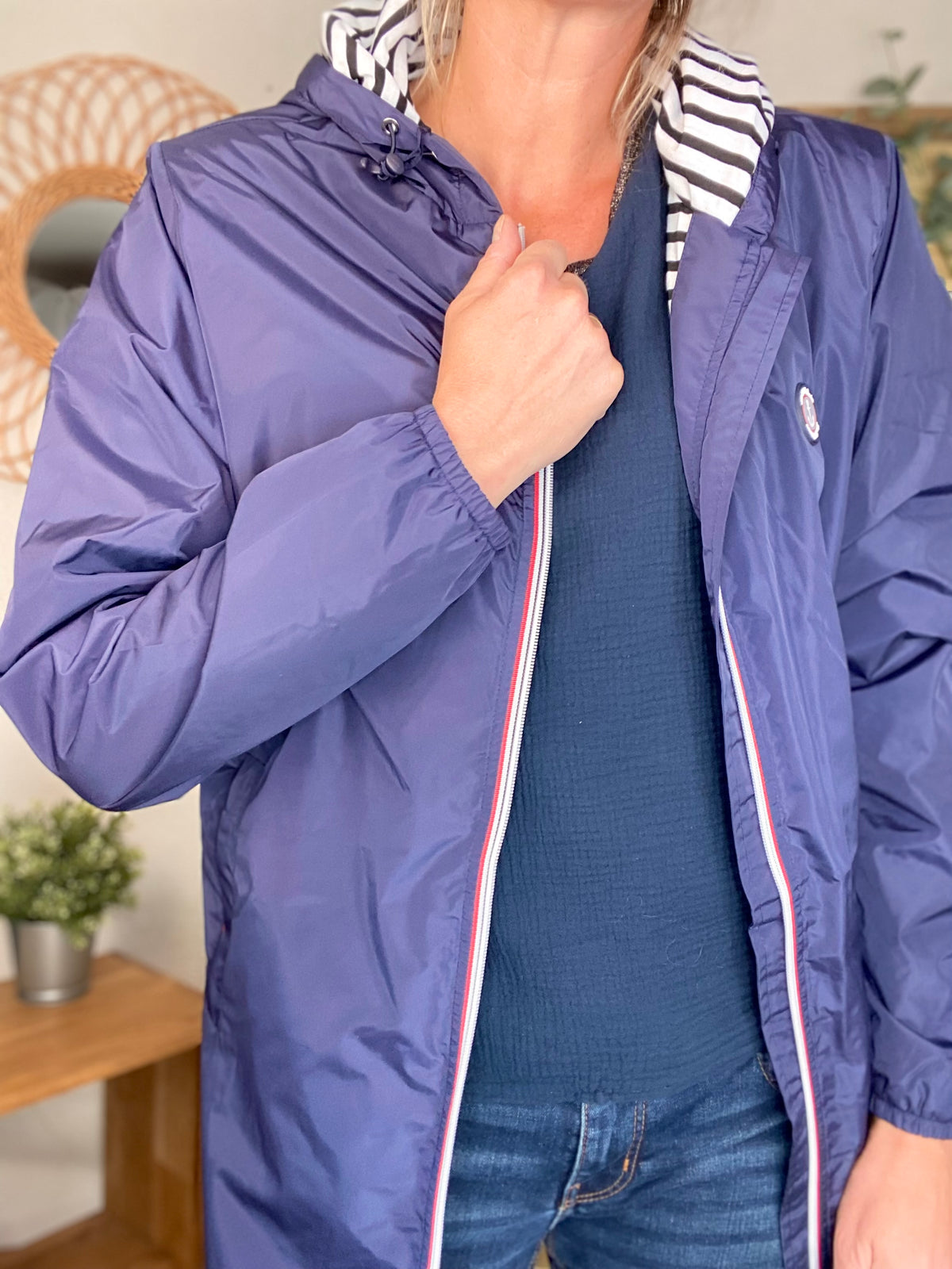 Imperméable doublé unisexe CÉLESTE - LE PETIT BRETON - Bleu Marine (taille petit) - FIN DE SÉRIE