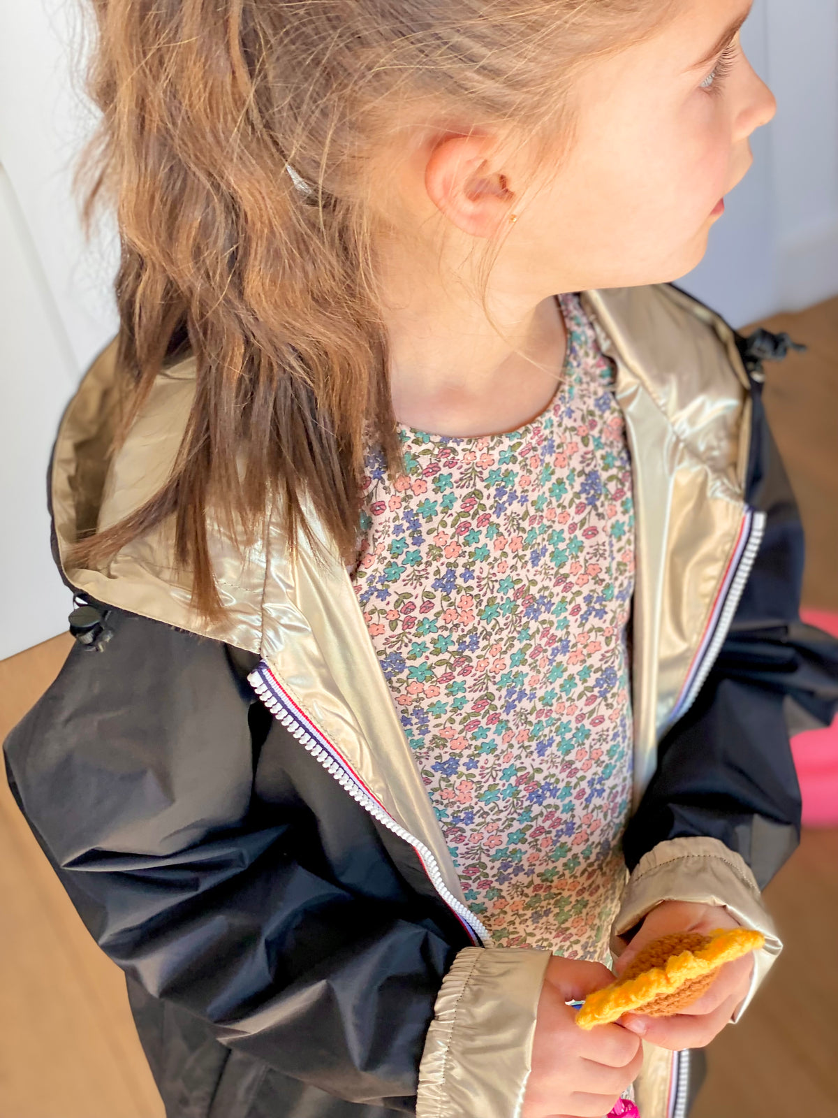 LAURA JO - Imperméable réversible léger GARANCE KIDS enfant (mixte) - Noir / Doré (DÉSTOCKAGE sur Taille 6 ans)