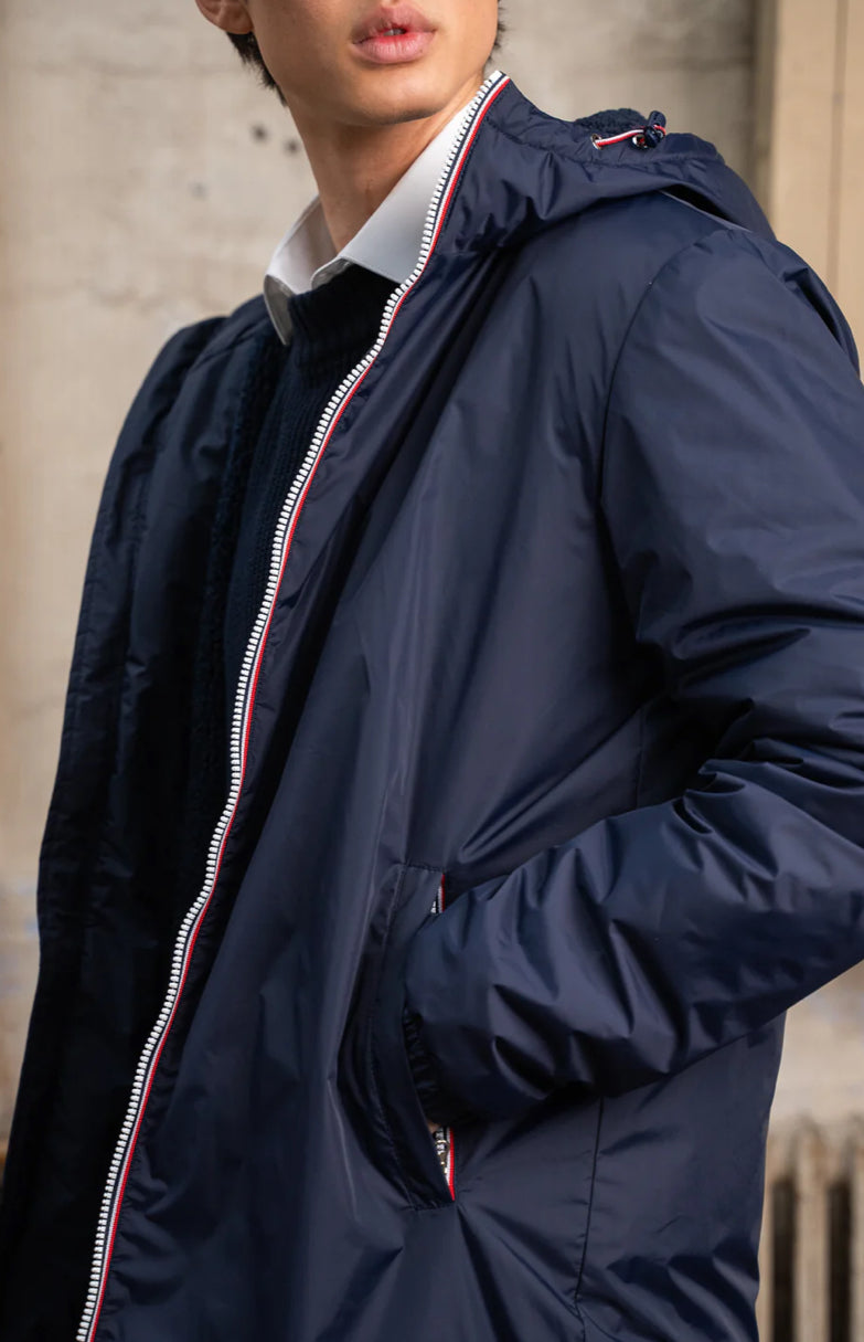 LAURA JO - Parka Imperméable Homme LOUIS* LONG sherpa Bleu marine