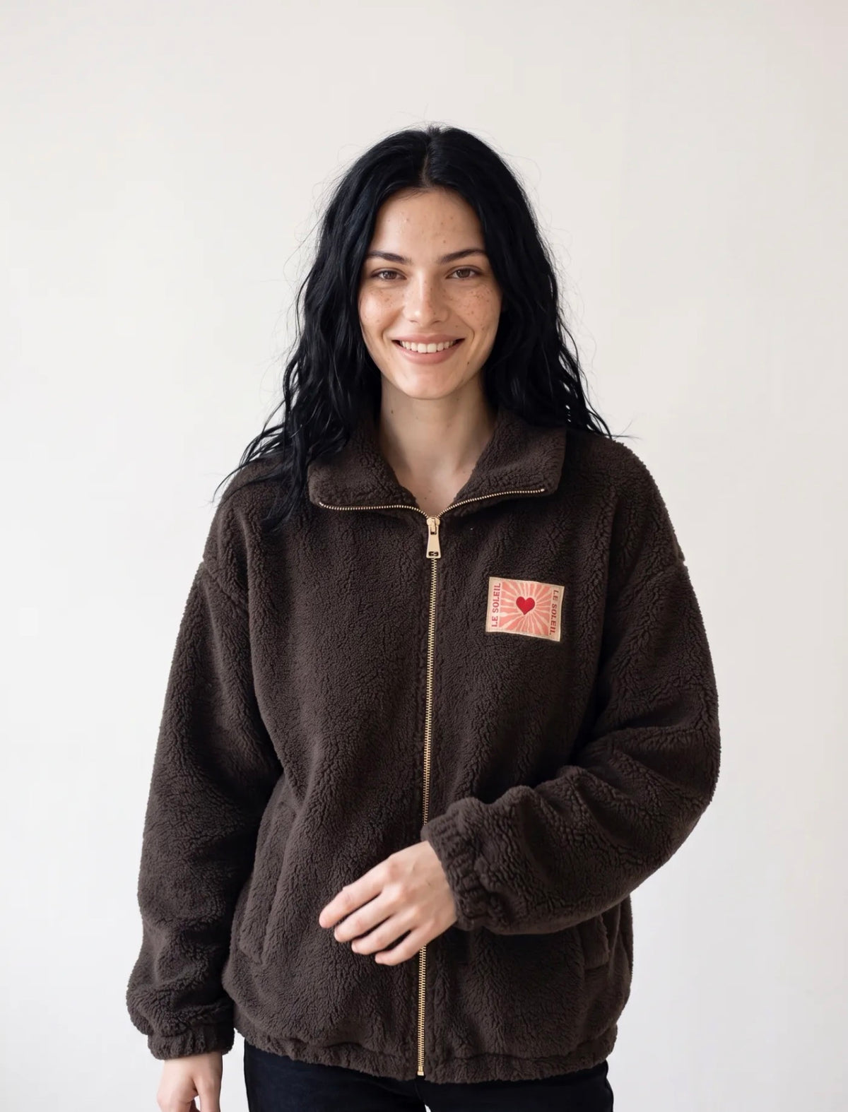 ⚡️ARRIVAGE • Veste teddy Sherpa zippée « Soleil » DORO Chocolat
