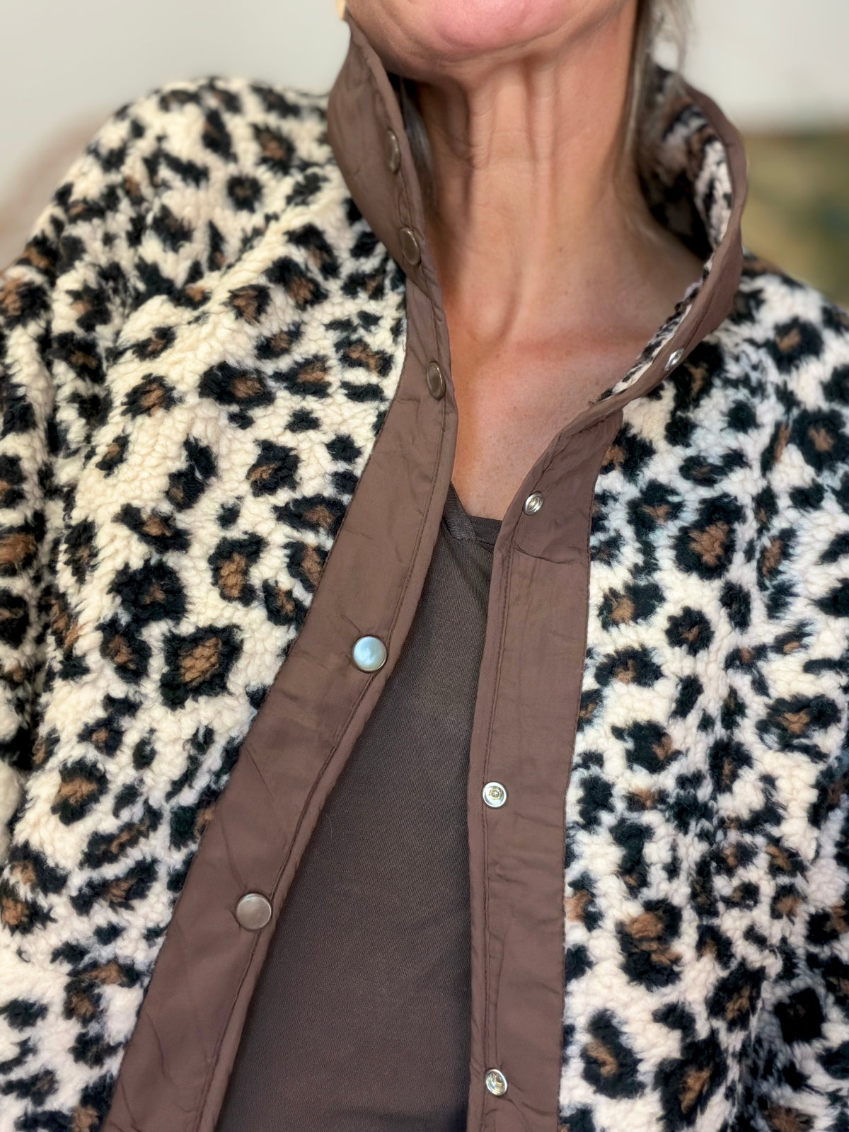 Veste matelassée réversible Sherpa AMÉLIE Choco / Léo