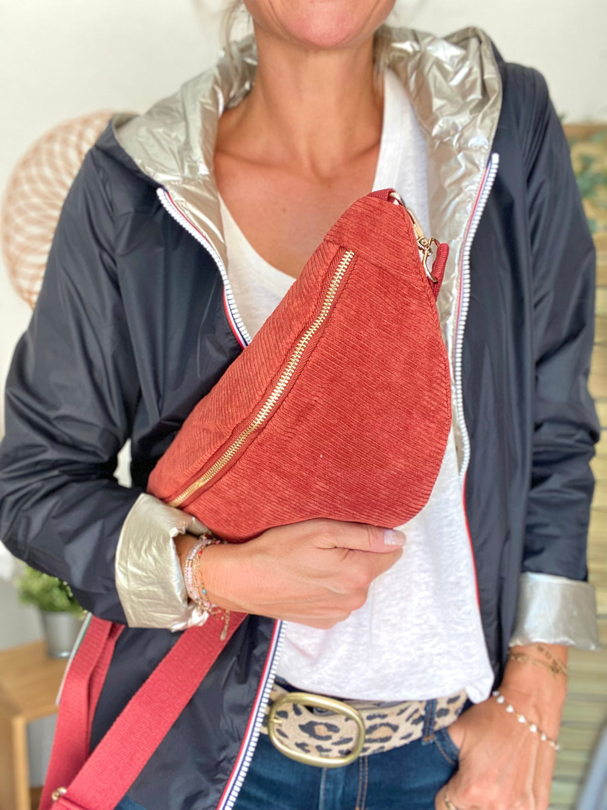 Sac banane XL velours côtelé Ciao Boum - IVY -  Terracotta (20 coloris)