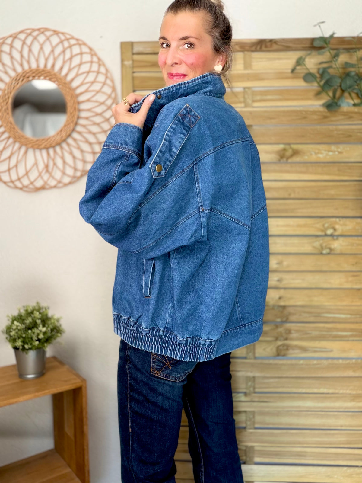 ⚡️ ARRIVAGE • Veste en jean oversized col montant ARIANE