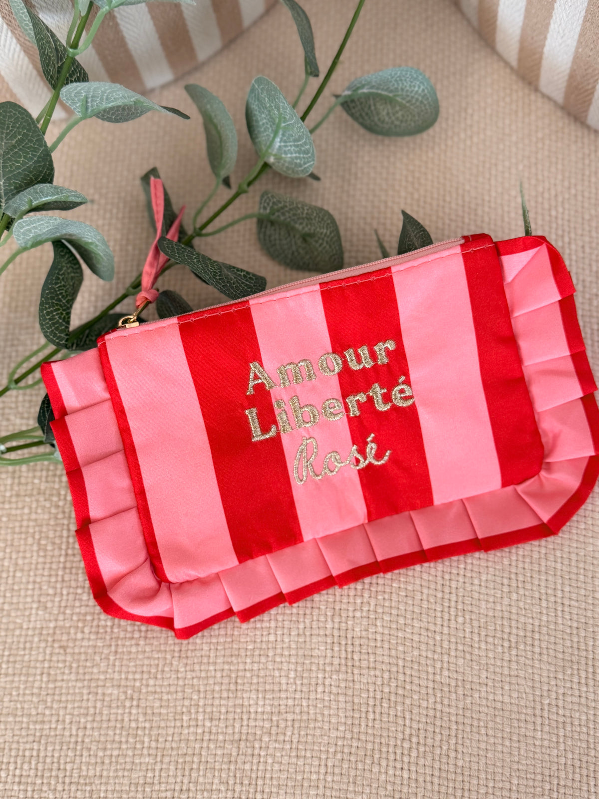 Pochette rayée à volants ADRIANA