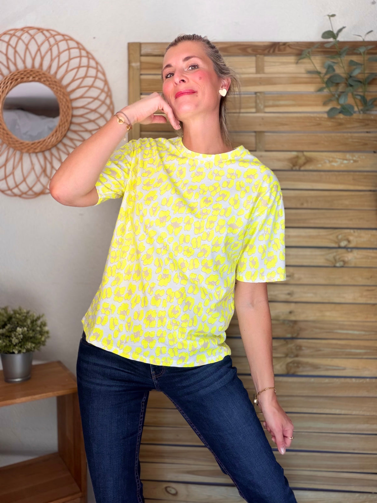 Tee shirt Léo ODESSA Jaune Fluo - FIN DE SÉRIE