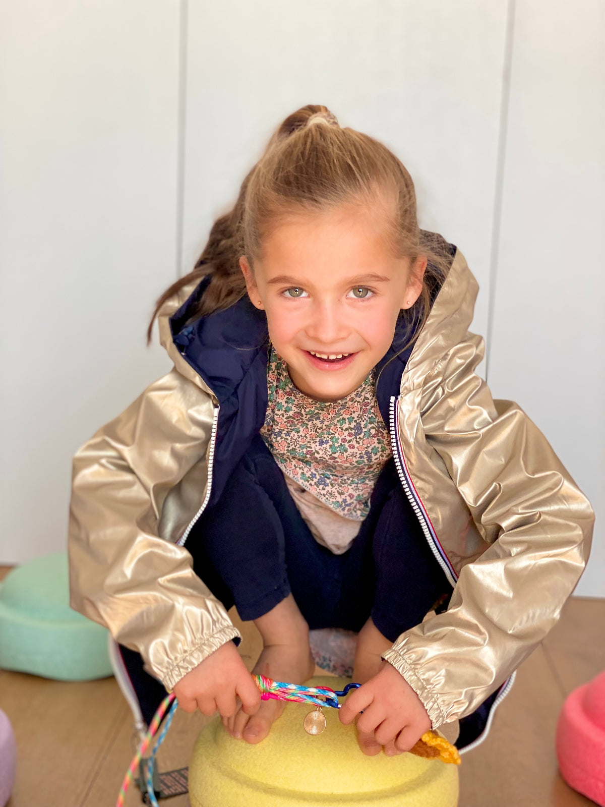 LAURA JO - Imperméable réversible léger GARANCE KIDS enfant (mixte) - Bleu Marine / Doré • DÉSTOCKAGE sur Taille 6 ans