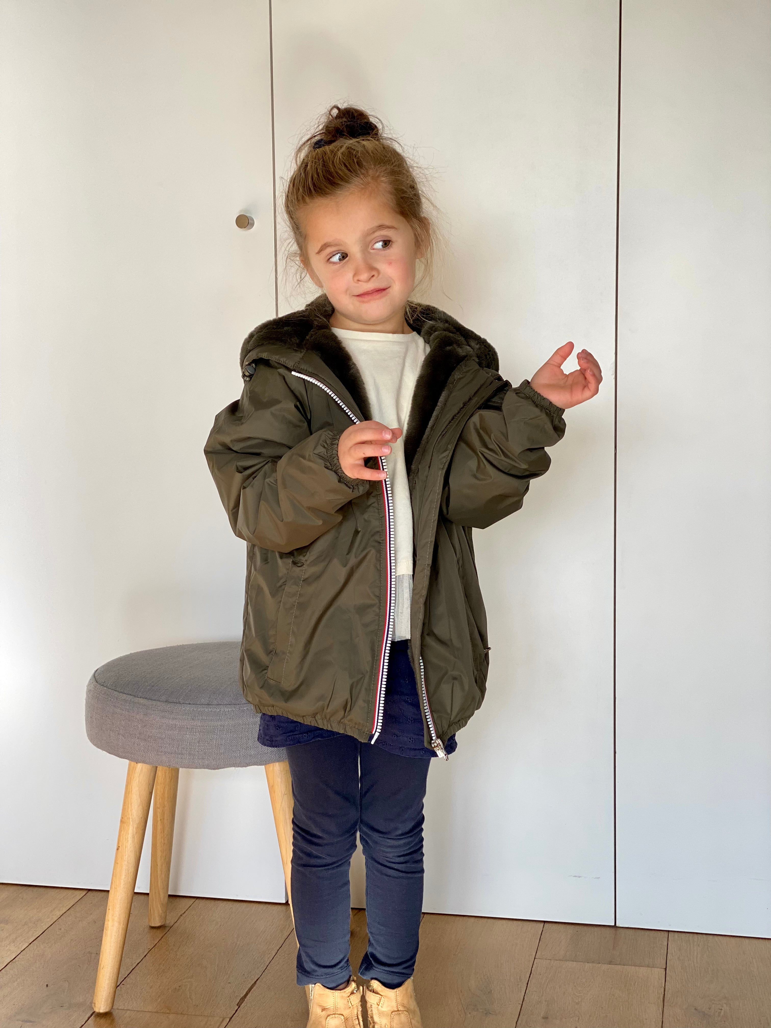LAURA JO - Parka Imperméable mixte LOUIS.E KIDS fourré - Kaki