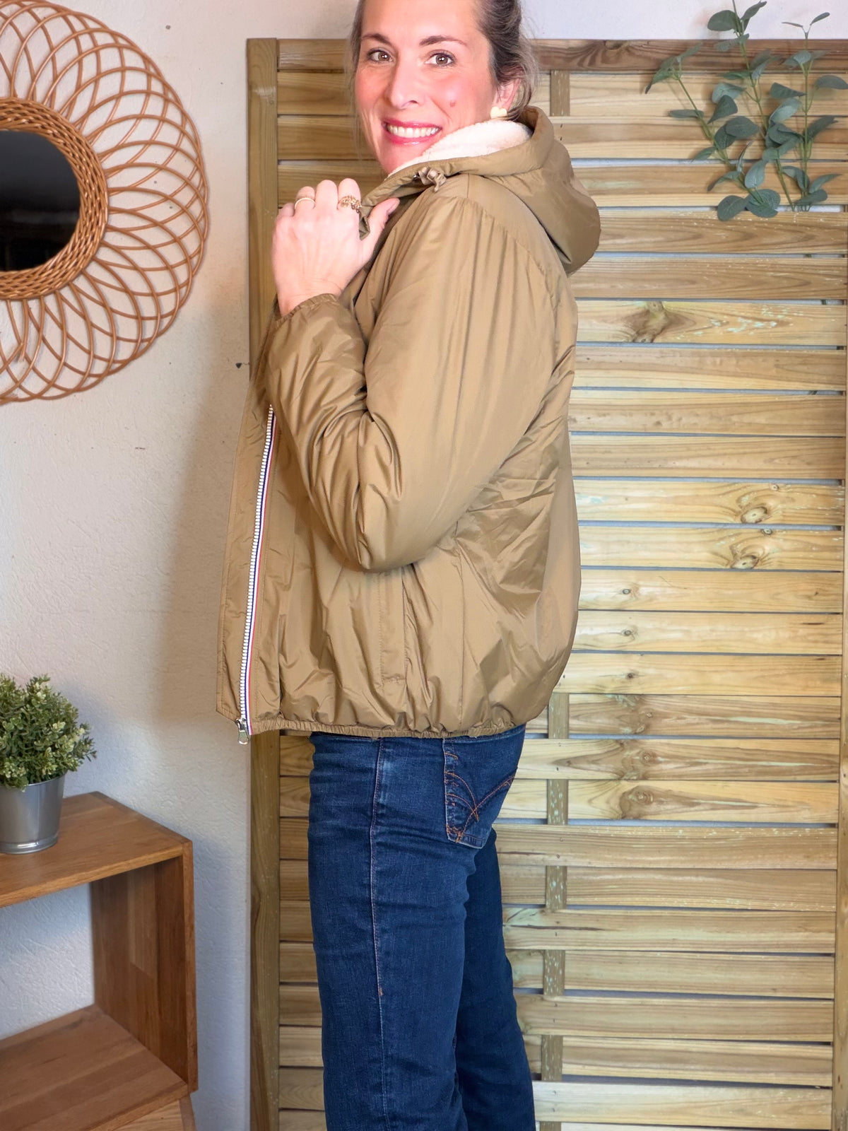 LAURA JO - Parka Imperméable LOUISE COURT sherpa - Camel