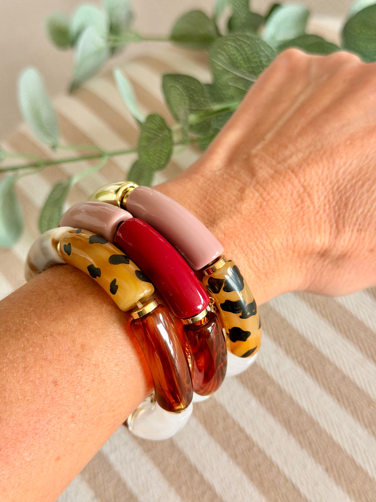 Bracelet jonc élastiqué motif Léo 🐆 ÉMILIA