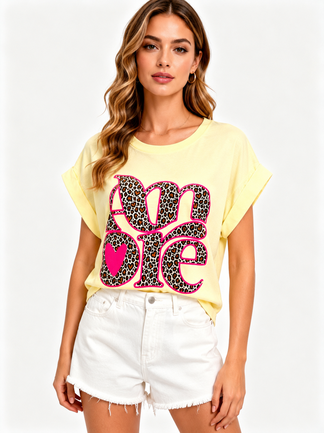Tee shirt AMORE Léo URSULA Jaune - FIN DE SÉRIE