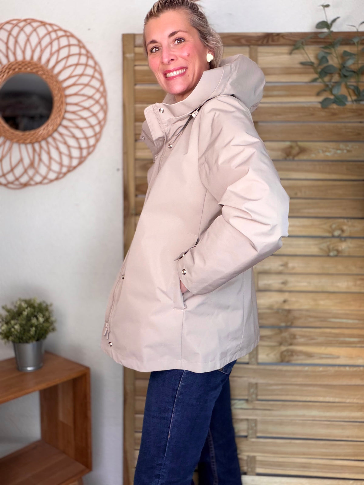 LAURA JO - Imperméable LAURENCE mi-long - Beige • DÉSTOCKAGE