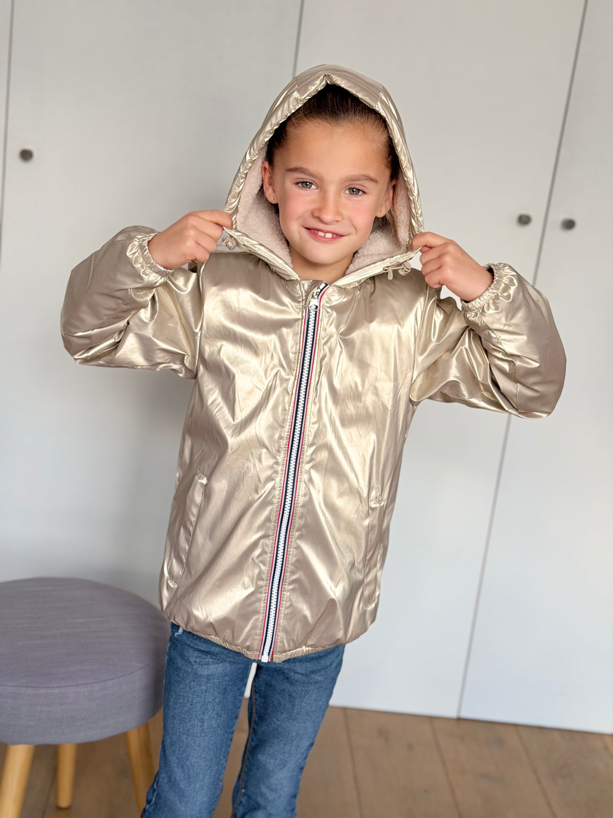 LAURA JO - Parka Imperméable mixte LOUIS.E KIDS Sherpa - Doré