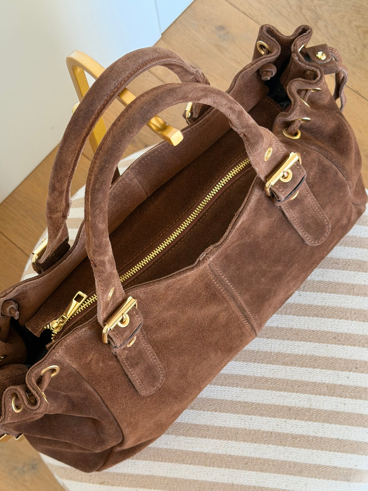 Sac cabas XL en cuir daim • JASPER Café