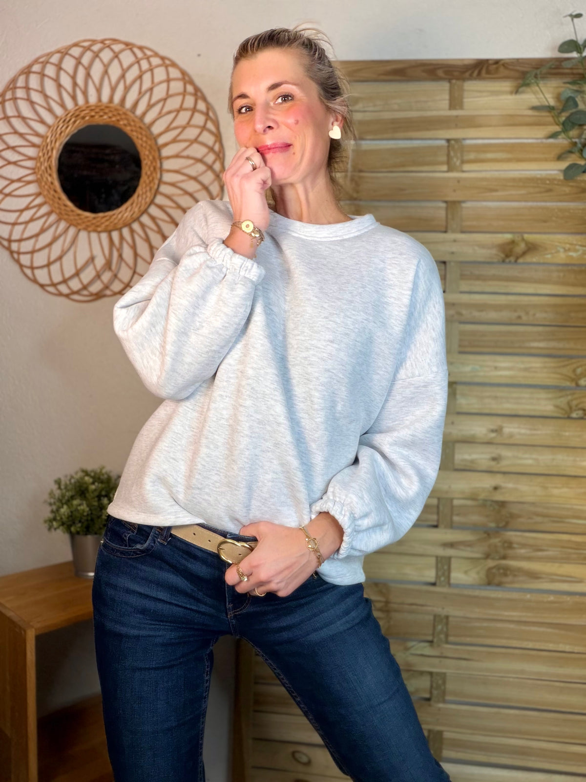 Sweat molleton oversized BISOU multicolore - MIKA - FIN DE SÉRIE