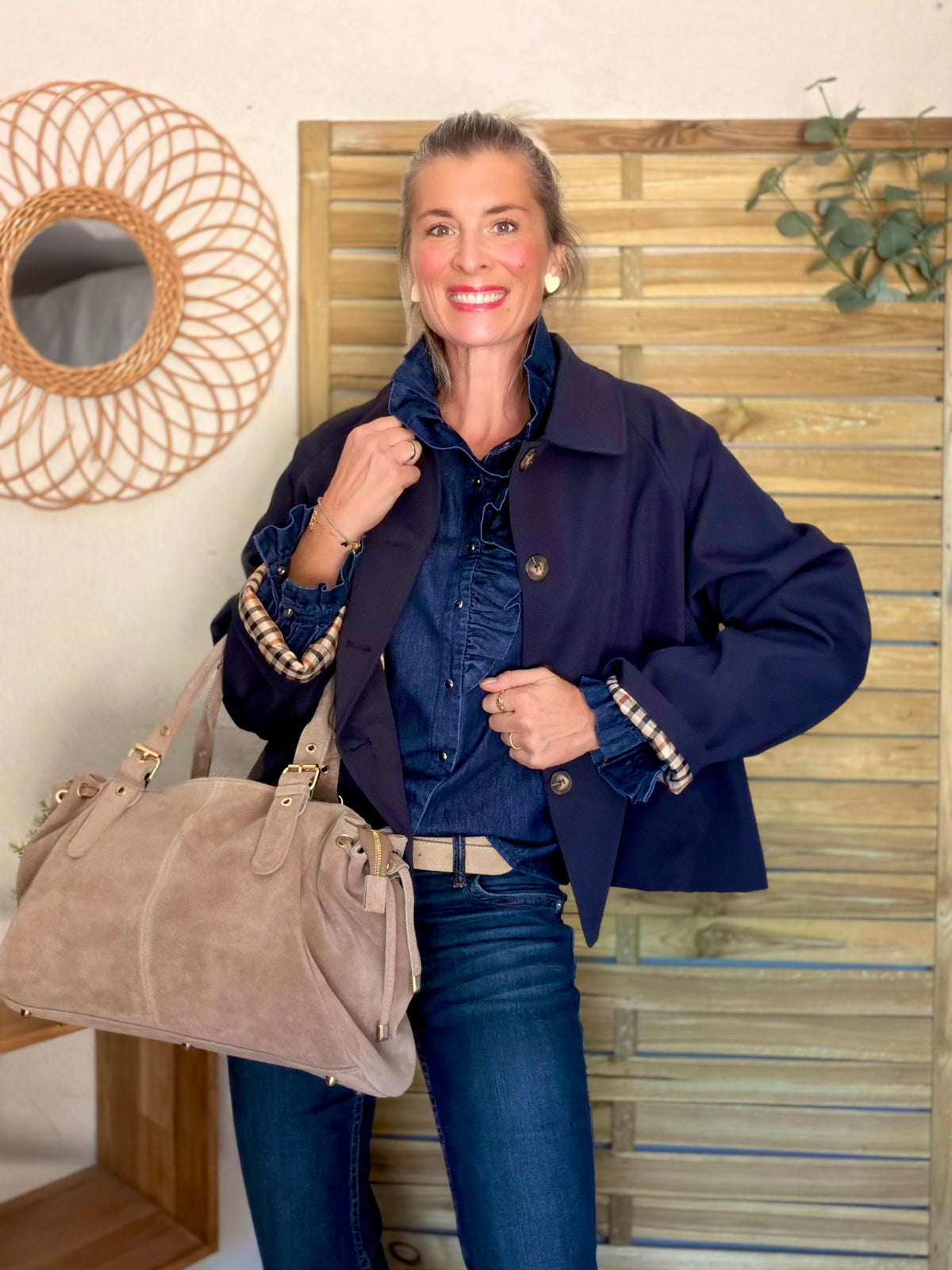 Chemise Denim brut col victorien SOPHIE
