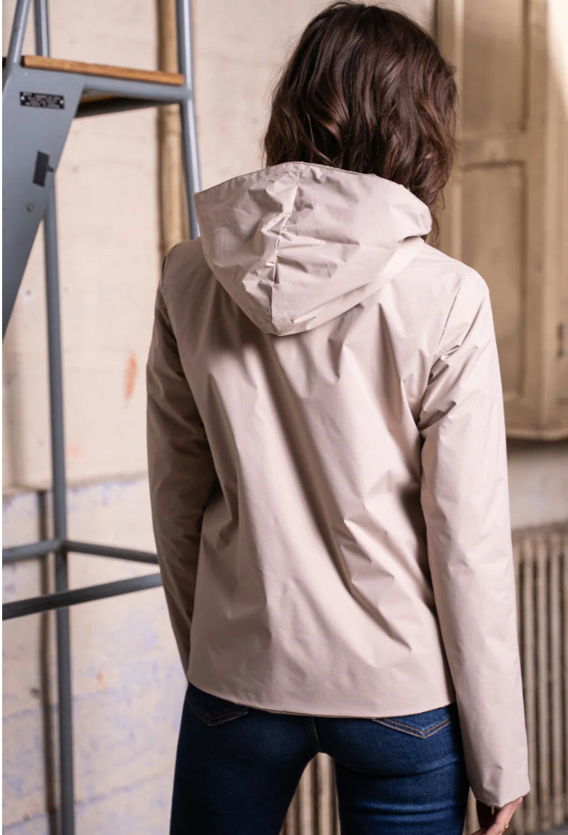 LAURA JO - Imperméable réversible rembourré LOUISON COURT - Beige / Doré • DÉSTOCKAGE sur Taille XL