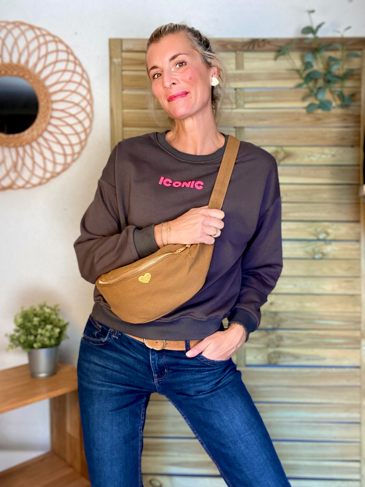 Sweat ICONIC COLINE - Chocolat