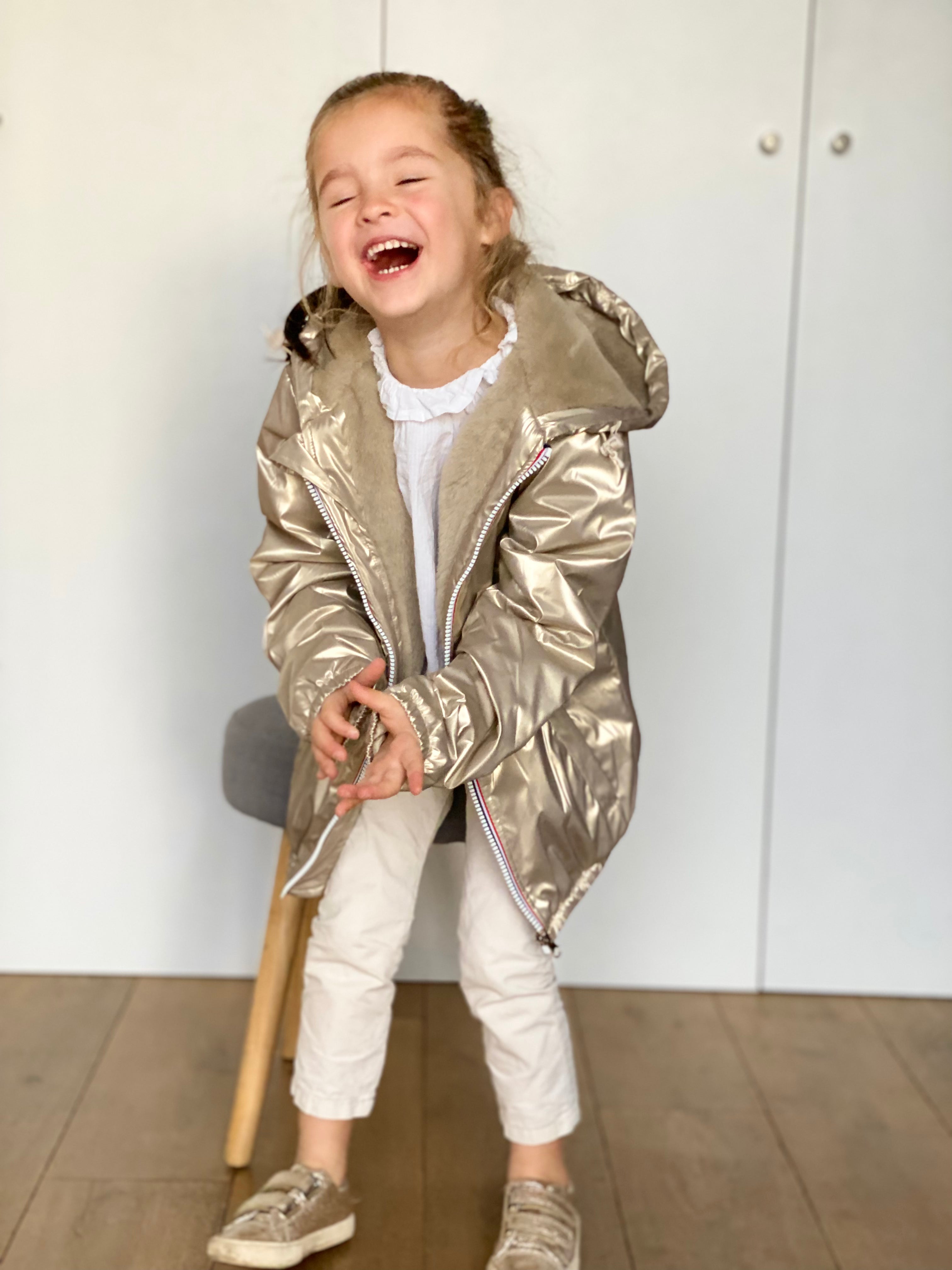 LAURA JO - Parka Imperméable mixte LOUIS.E KIDS fourré - Doré