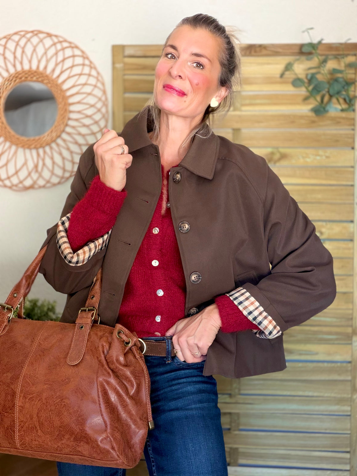 Gilet en maille MERYL - Cerise