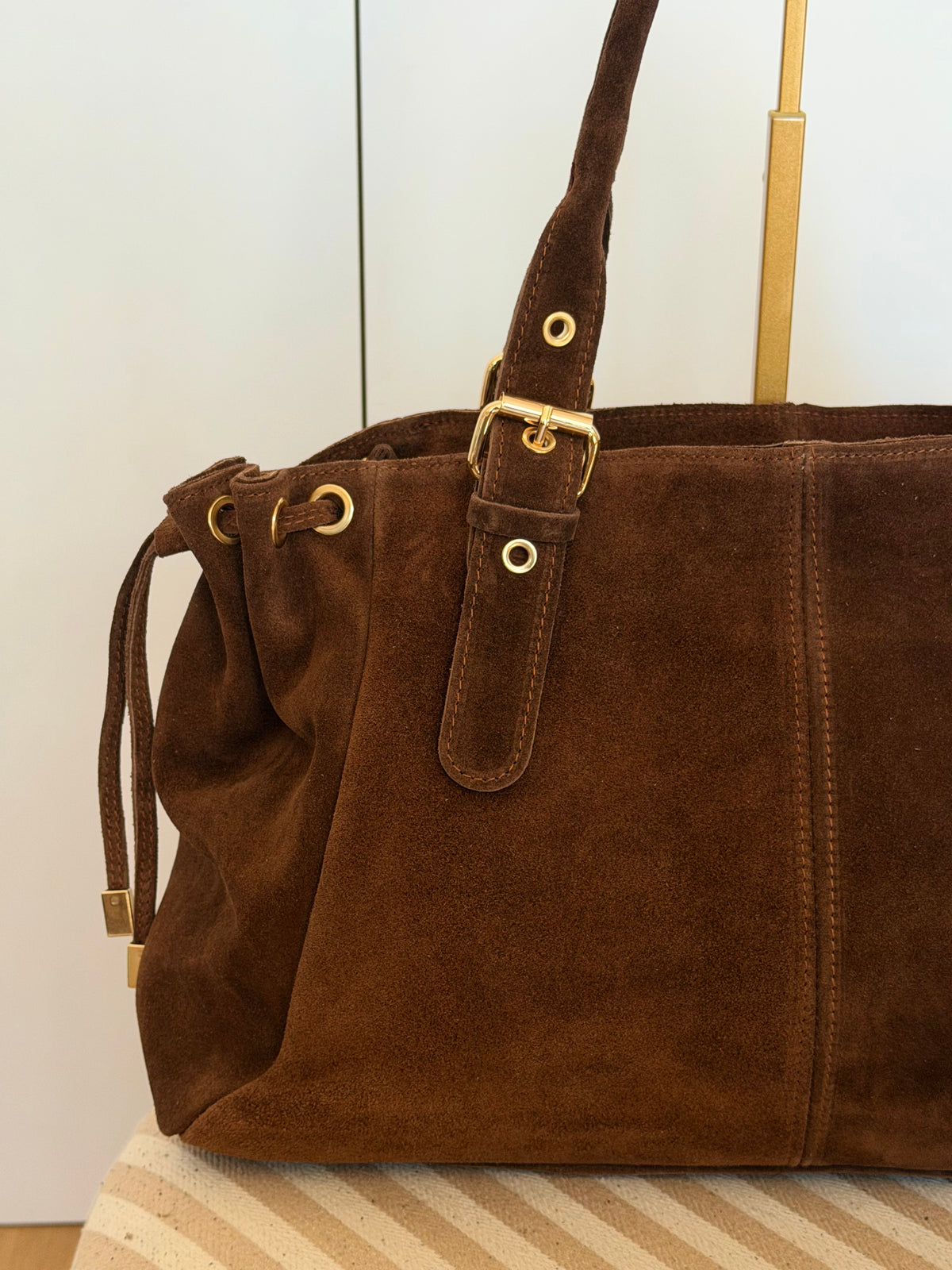 Sac cabas XL en cuir daim • JASPER Café