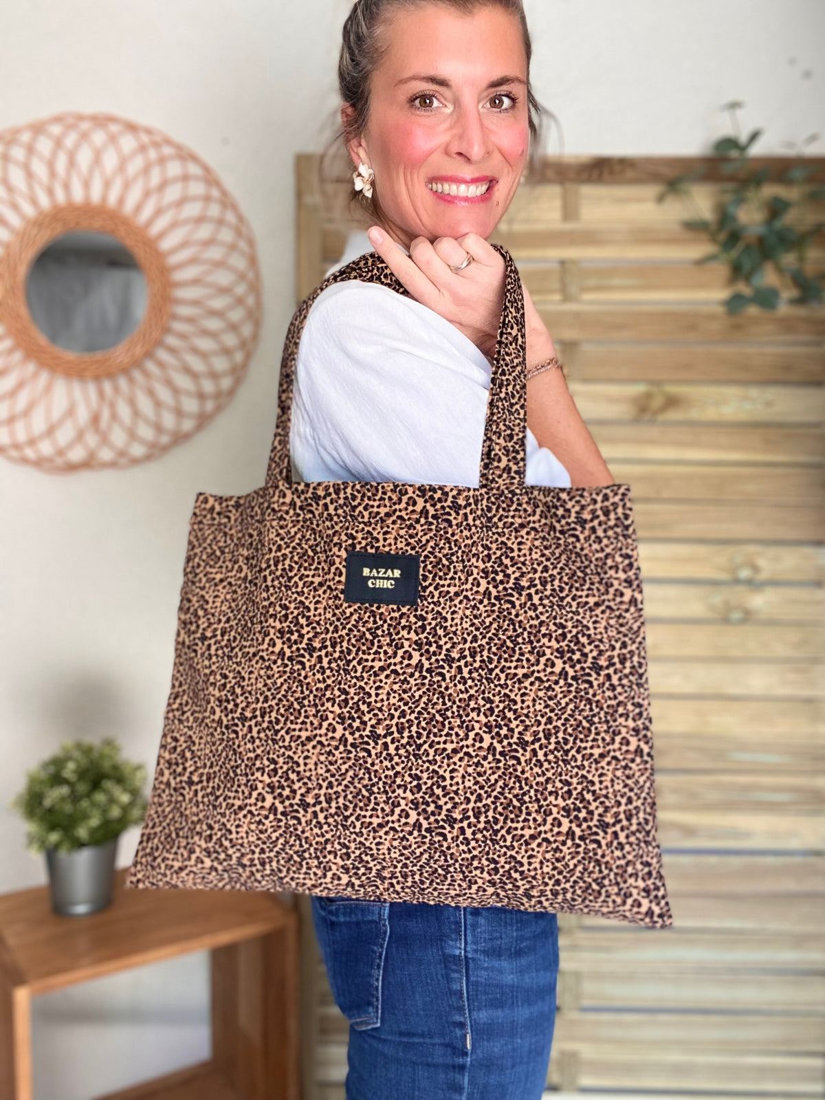 Tote bag LOLA - Motif Léopard 🐆