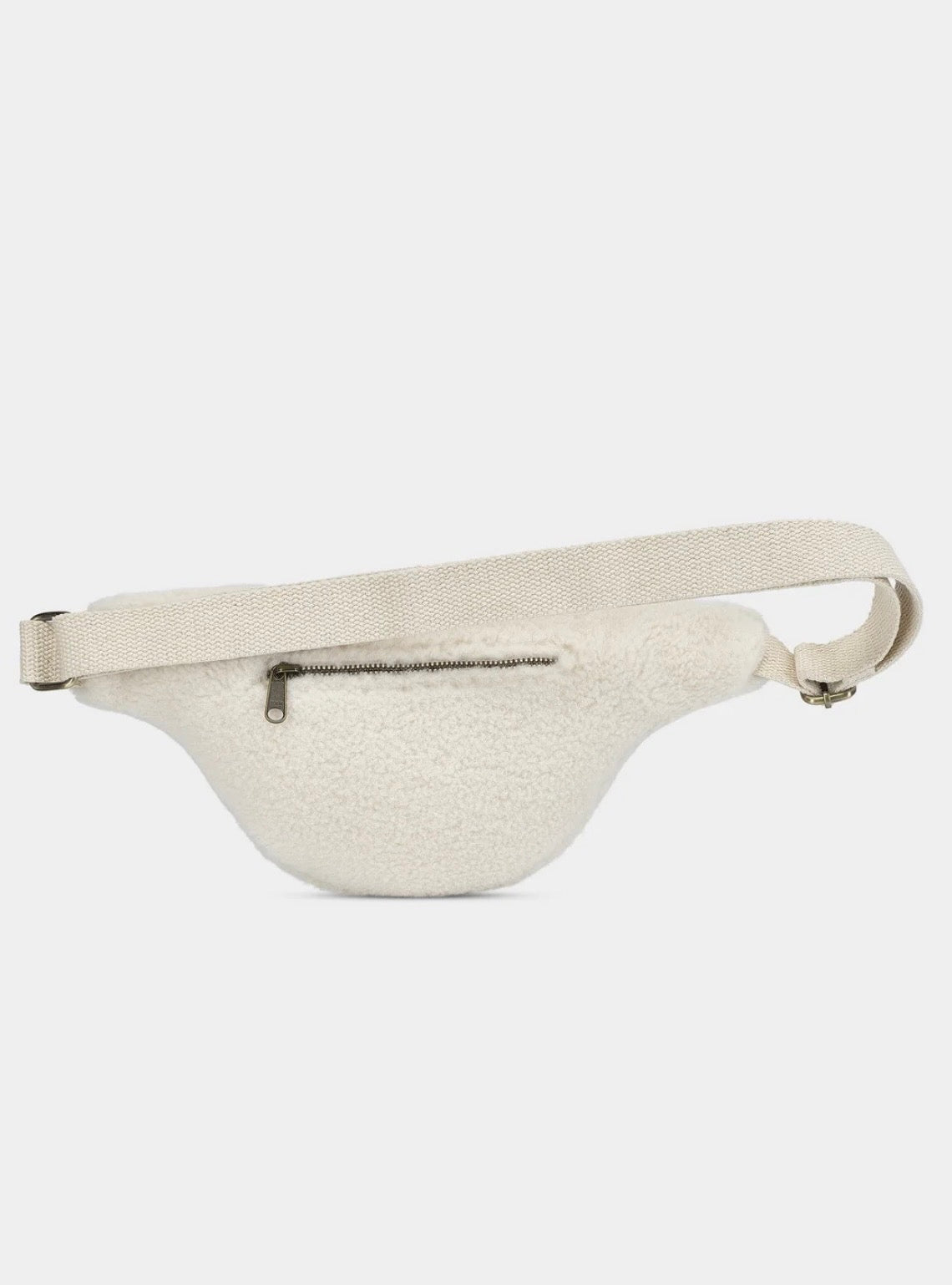 HINDBAG SASHA - Sac banane  Teddy arctique (moumoute)