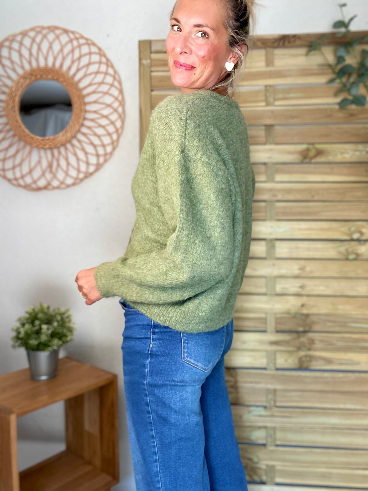Gilet en maille MERYL - Olive