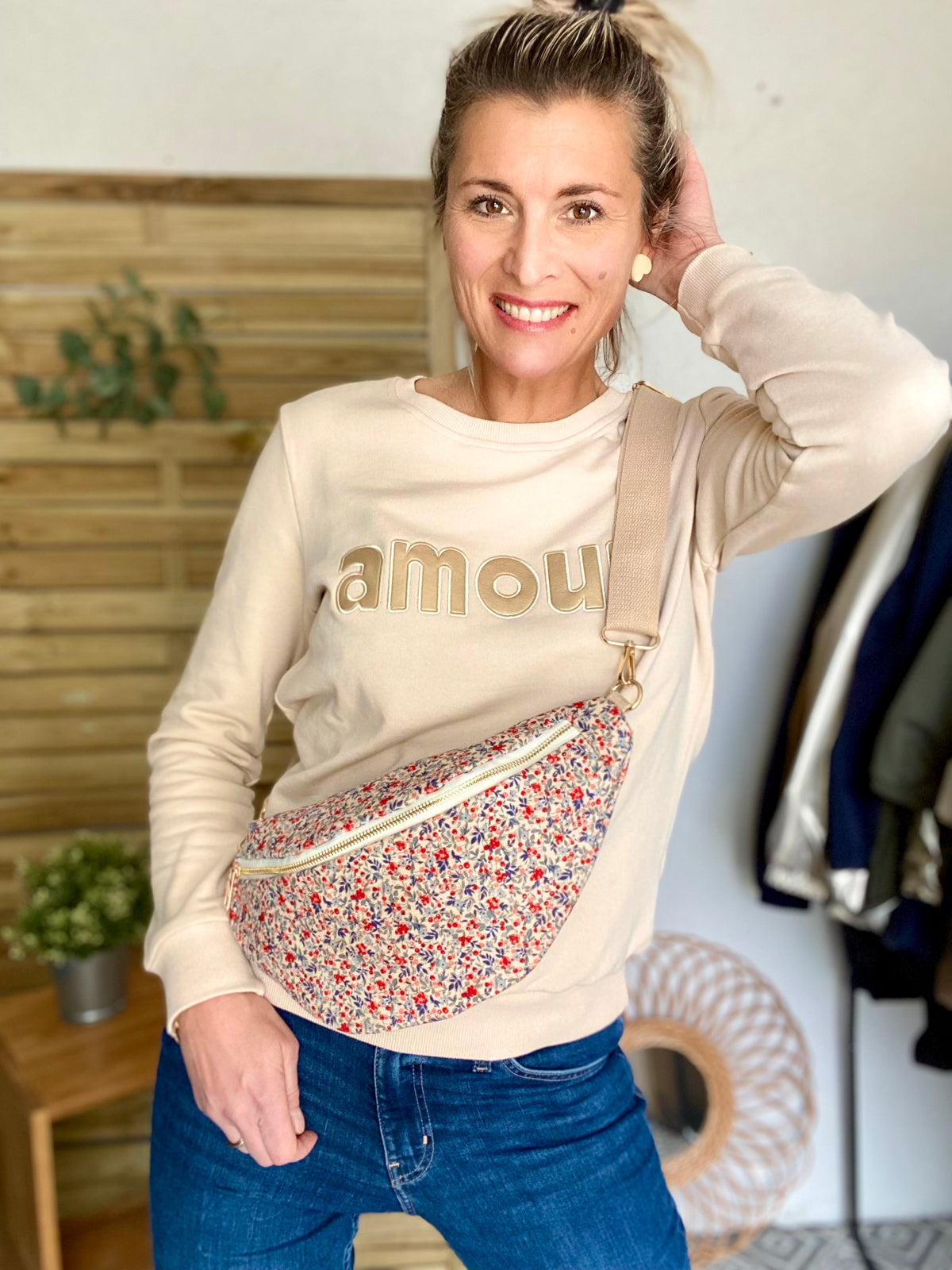 Sac banane XL velours Ciao Boum - IVY - Liberty
