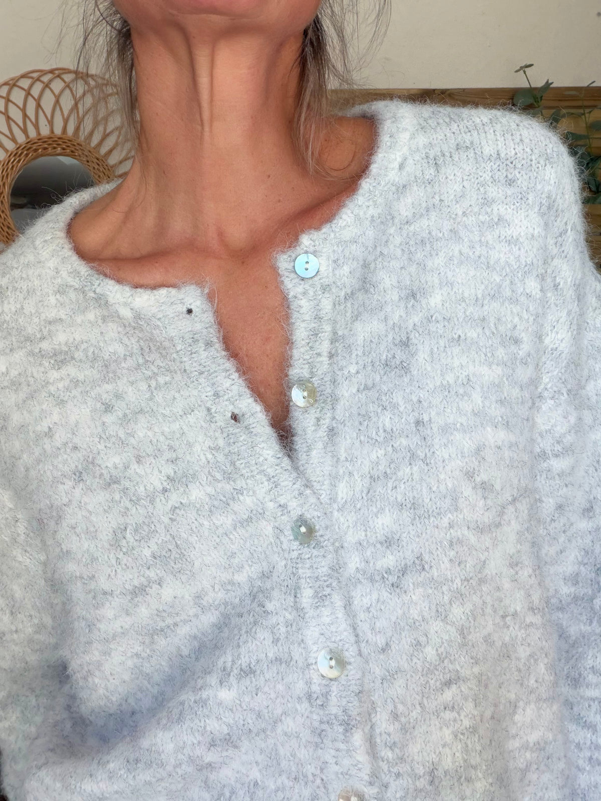 Gilet en maille MERYL - Gris chiné