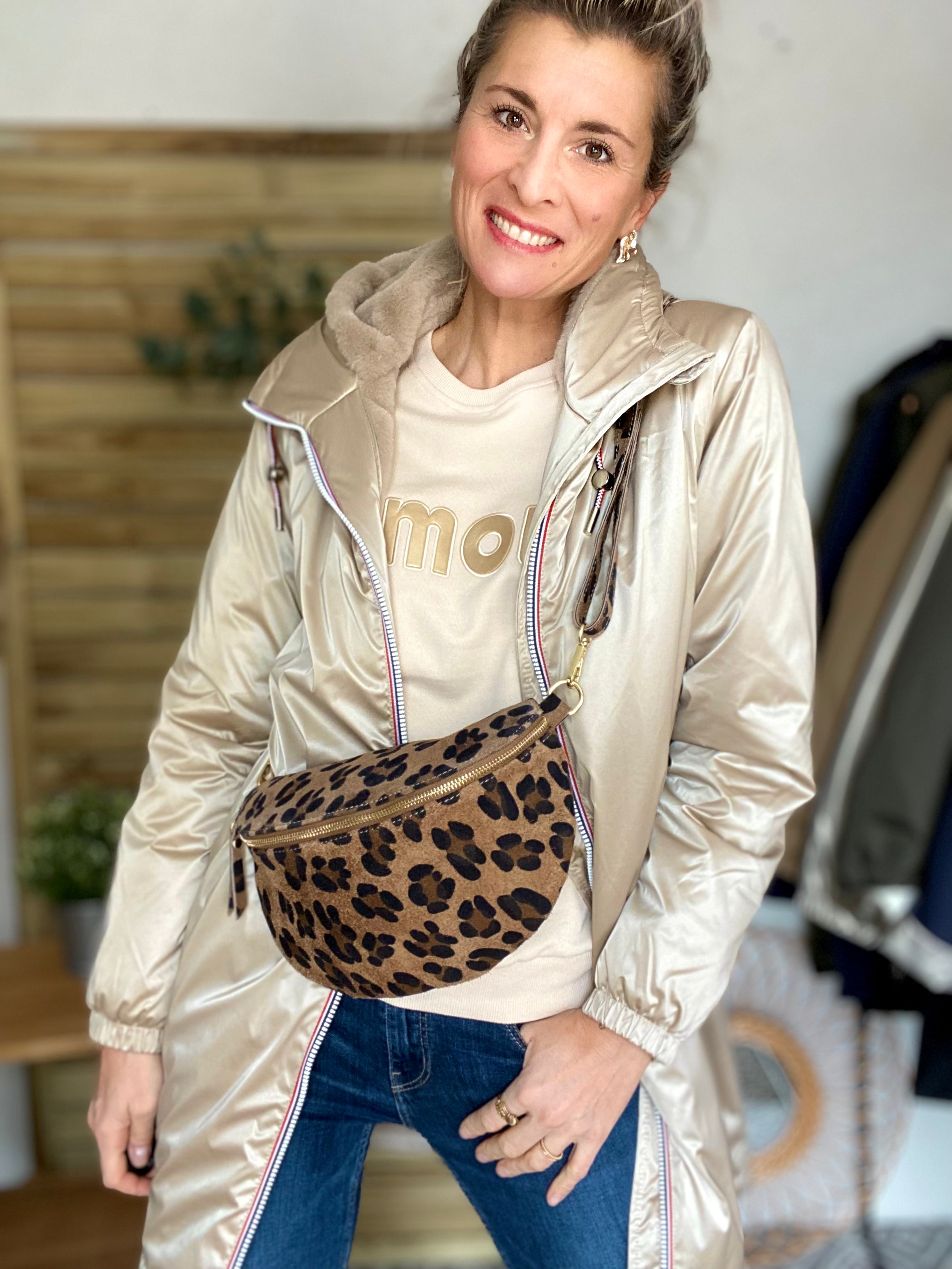 LAURA JO - Parka Imperméable THELMA LONG fourrée - Sable irisé • DÉSTOCKAGE sur Tailles S et 4XL