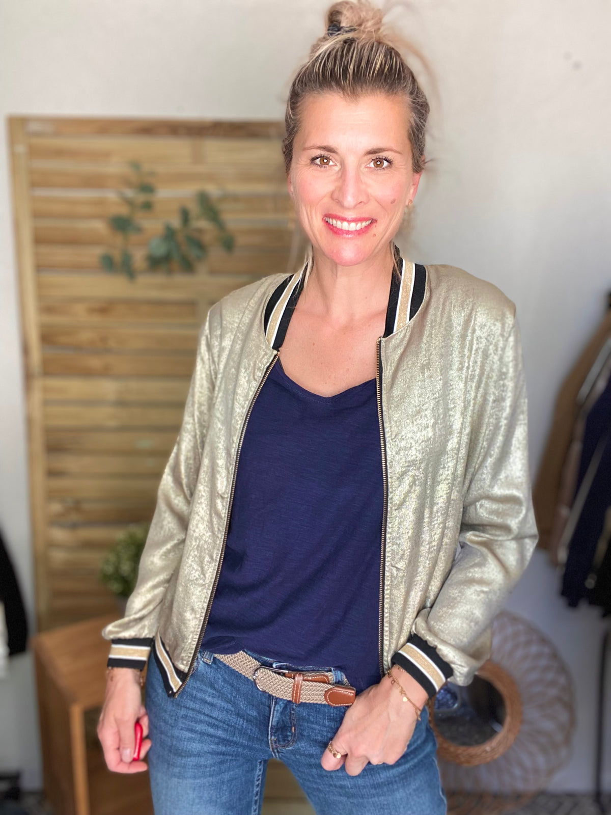 Veste bombers léger EMILY - Doré