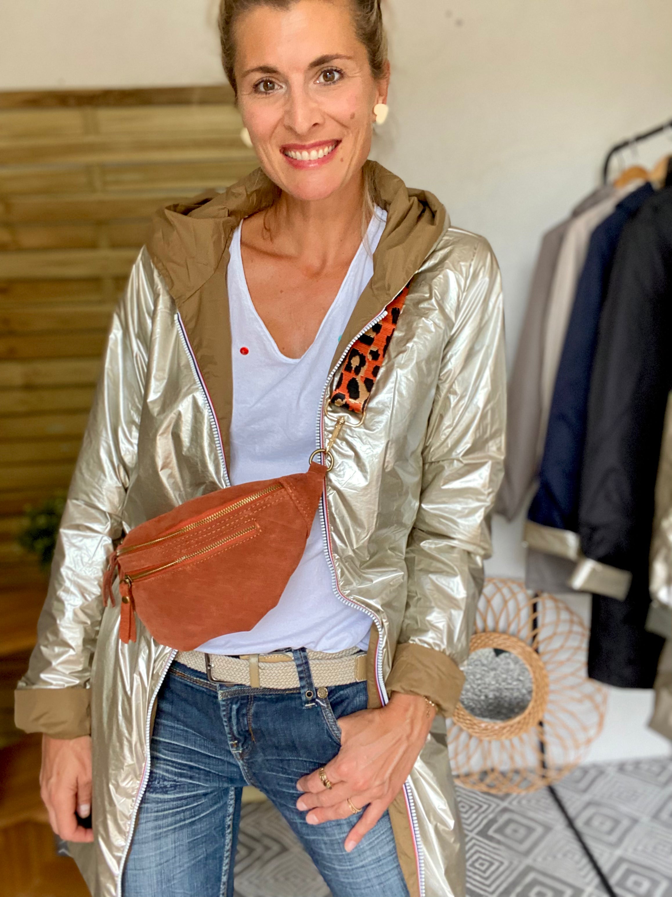 LAURA JO - Imperméable réversible rembourré LOUISON LONG - Camel/Doré