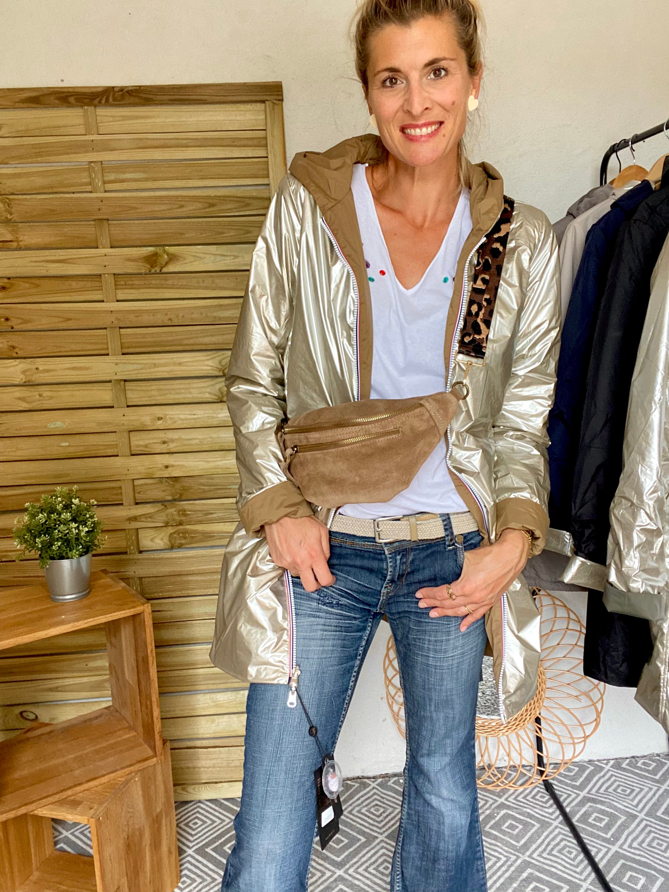 LAURA JO - Imperméable réversible rembourré LOUISON LONG - Camel/Doré