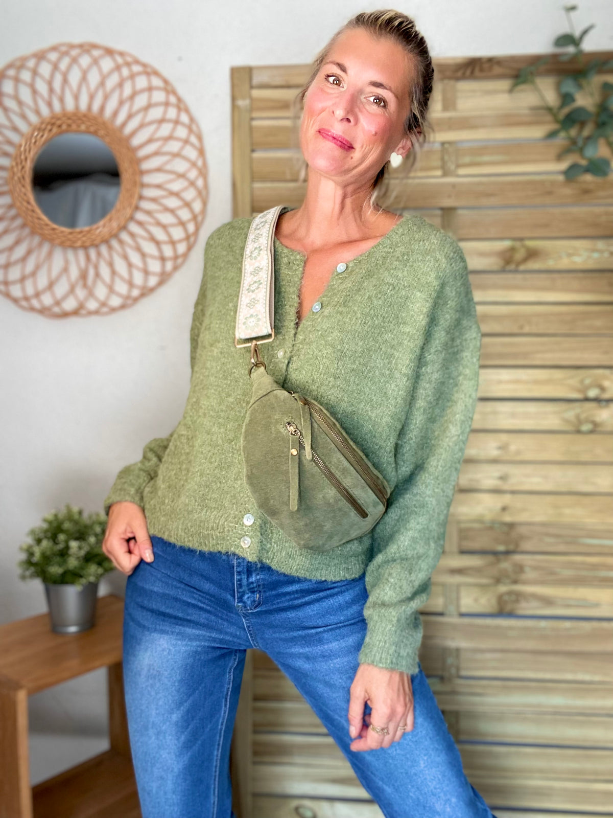 Gilet en maille MERYL - Olive