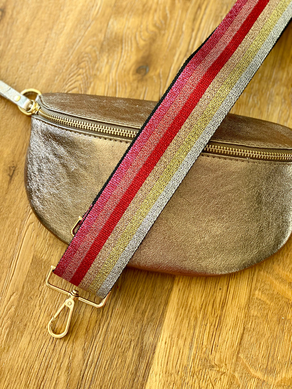 Sac banane L en cuir irisé 28cm - JOYCE - Bronze (6 coloris)