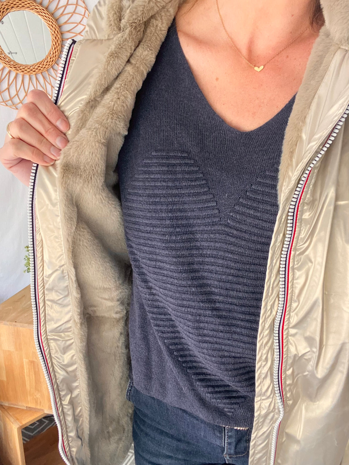 LAURA JO - Parka Imperméable LOUISE LONG fourré - Doré