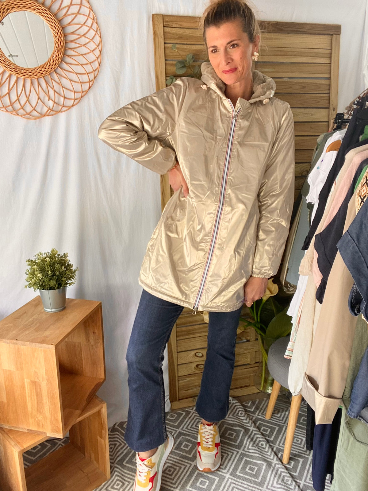 LAURA JO - Parka Imperméable LOUISE LONG fourré - Doré